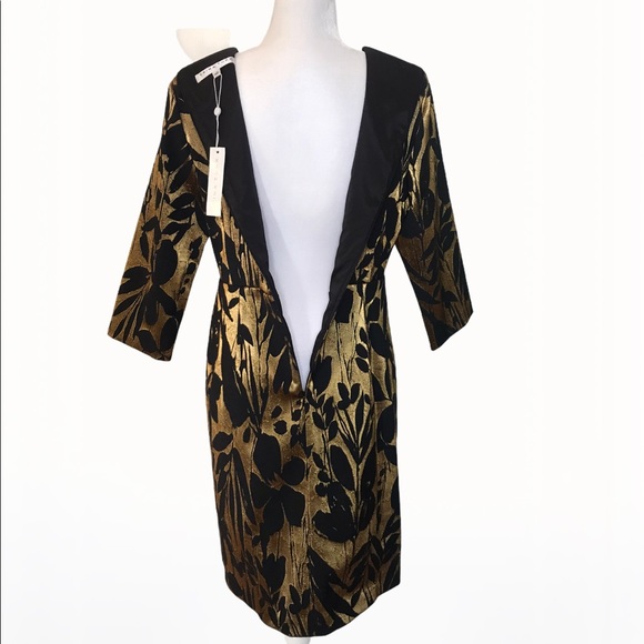Trina Turk Muni Metallic Jacquard Sheath Dress -10 - Picture 7 of 16
